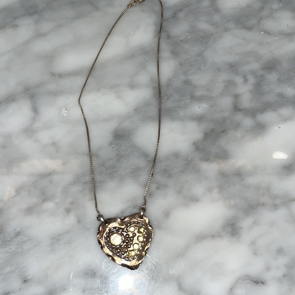 925 Sterling Silver heart necklace and chain 16 inches - Picture 3 of 5